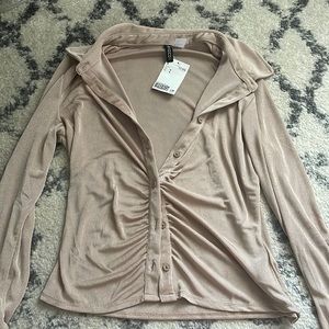 NWT H&M Women’s Nude Ruched Burton Up Size Medium